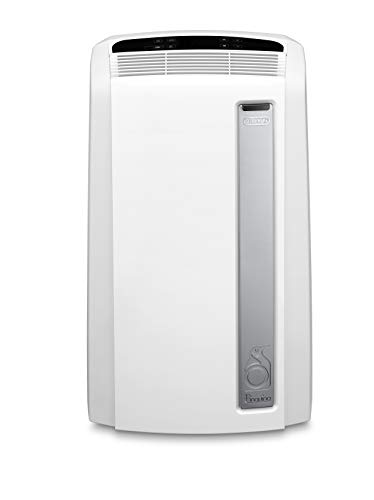 De'Longhi PAC AN112 Silent Mobiles Klimagerät (Klimaanlage, Luft-Luft System, Max. Kühlleistung 2,9 kW/11000BTU/h, Separate Entfeuchtungsfunktion, Geeigent für Räume bis zu 110 m³) [EEK A+],Weiß