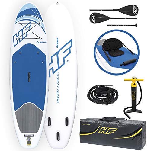 Bestway Hydro-Force SUP Oceana Stand-up-Paddling Board aufblasbar mit Sitzfunktion, 305x84x15 cm